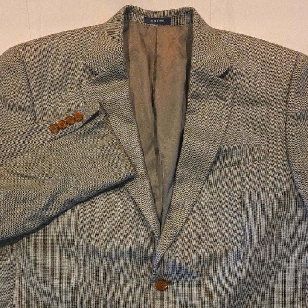 Ralph Lauren Gray Silk‎ Bamboo Rayon Blend Two Button Sport Coat Blazer 44L